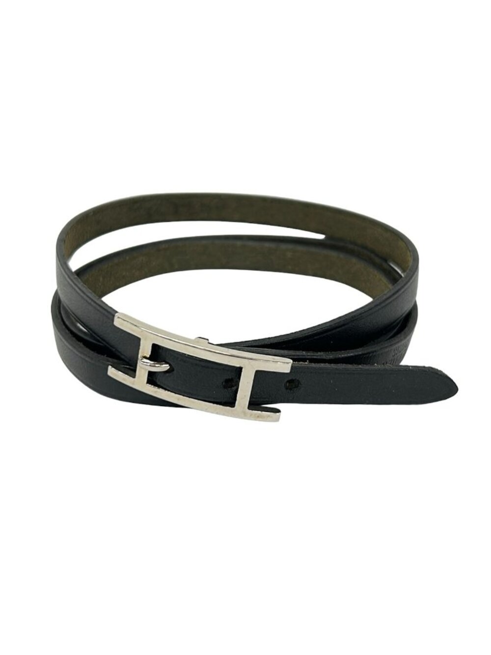 Hermes Bracelet Hapi 3 Leather Black